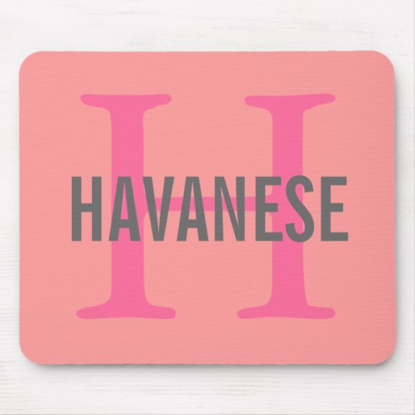 Havanese Breed Monogram Design Mouse Pad