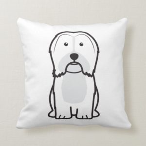 Havanese Dog Cartoon Throw Pillow
