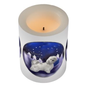 Havanese Dog Christmas Flameless Candle
