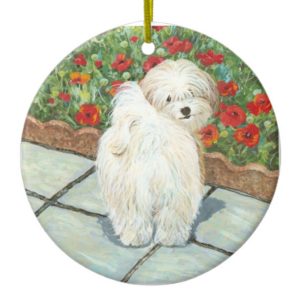 Havanese & Poppy Christmas Ornament
