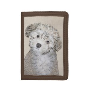 Havanese Puppy Painting - Cute Original Dog Art Tri-fold Wallet