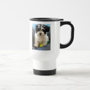 Havanese Rescue Puppy Black White Travel Mug