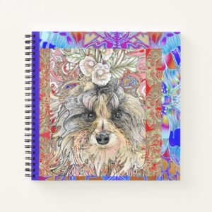 Havanese with flowers spiral notebook