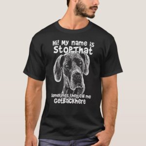 Hi My Name Is StopThat Funny Great Dane Shirt