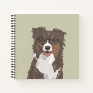 Hipster Australian Shepherd Dog Notebook