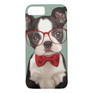Hipster Boston Terrier Case-Mate iPhone Case