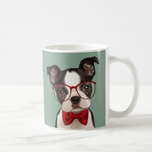 Hipster Boston Terrier Coffee Mug