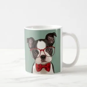 Hipster Boston Terrier Coffee Mug