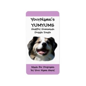 Homemade Dog Treats custom Aussie Dog  Label