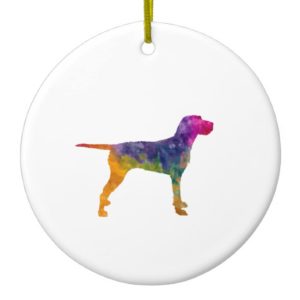 Hungarian Wirehaired Vizsla in watercolor Ceramic Ornament