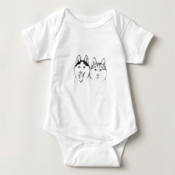 huskies Love Baby Bodysuit
