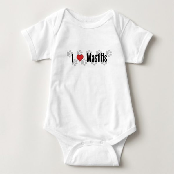 I (heart) Mastiffs Baby Bodysuit