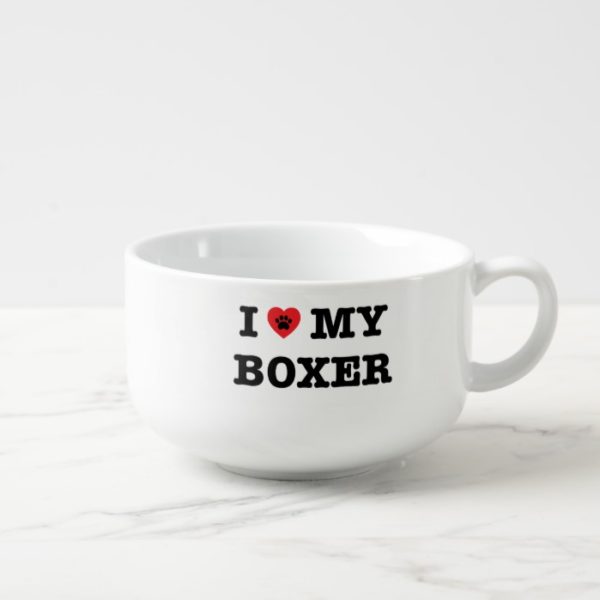 I Heart My Boxer Soup Mug