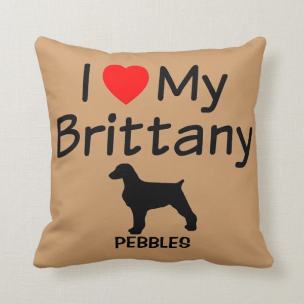 I Heart My Brittany Dog Pillow
