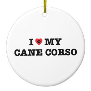 I Heart My Cane Corso Ceramic Ornament