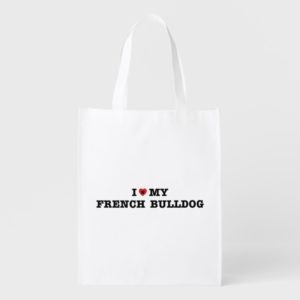 I Heart My French Bulldog Reusable Grocery Bag