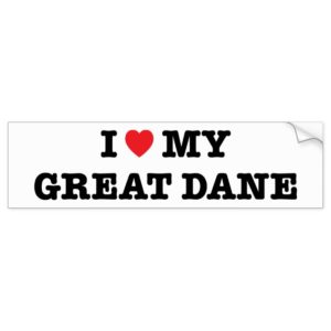 I Heart My Great Dane Bumper Sticker