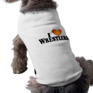 I (heart) Wrestlers - Dog T-Shirt