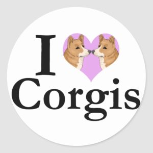 I Love Corgis Classic Round Sticker
