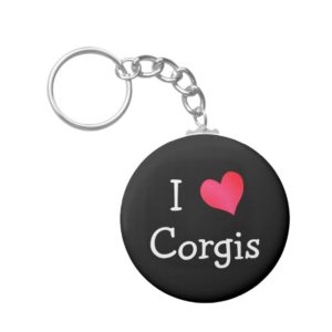 I Love Corgis Keychain