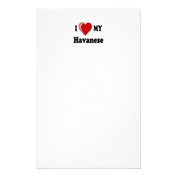 I Love (Heart) My Havanese Dog Stationery