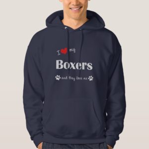 I Love My Boxers (Multiple Dogs) Hoodie