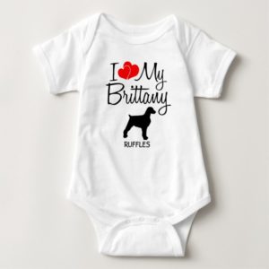 I Love My Brittany Dog Baby Bodysuit