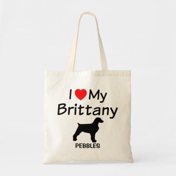 I Love My Brittany Dog Bag