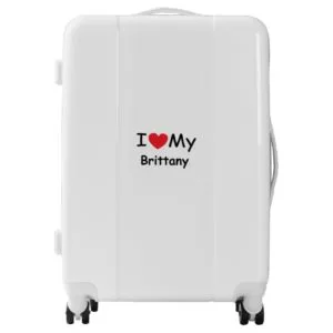 I love my Brittany dog Luggage