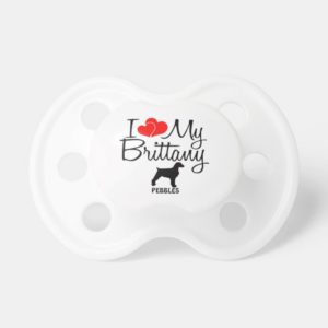I Love My Brittany Dog Pacifier