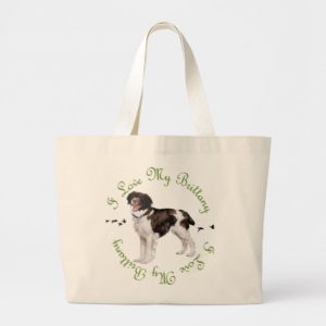 I Love My Brittany Large Tote Bag