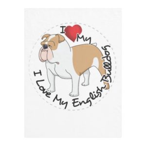 I Love My English Bulldog Dog Fleece Blanket