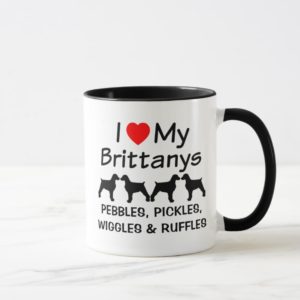 I Love My Four Brittany Dogs Mug