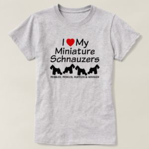 I Love My Four Miniature Schnauzer Dogs Shirt