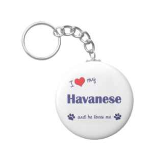 I Love My Havanese (Male Dog) Keychain
