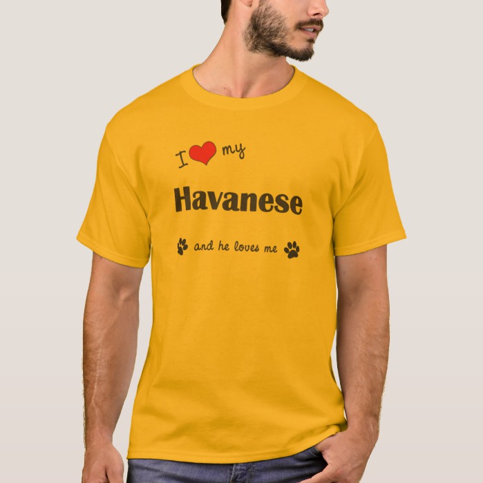 I Love My Havanese (Male Dog) T-Shirt