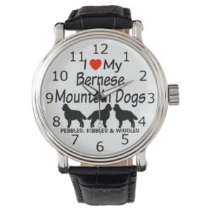 I Love My Three Bernese Mountain Dogs Watch
