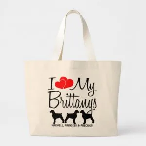 I Love My Three Brittany Dogs Bag