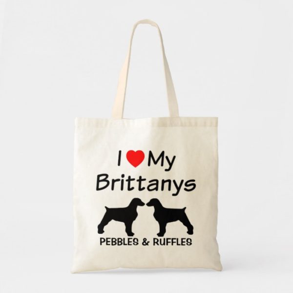 I Love My Two Brittany Dogs Bag