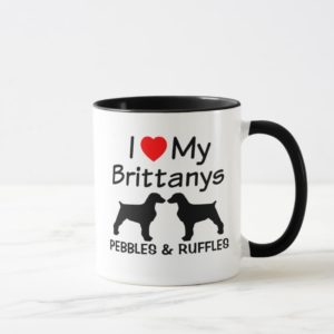 I Love My Two Brittany Dogs Mug