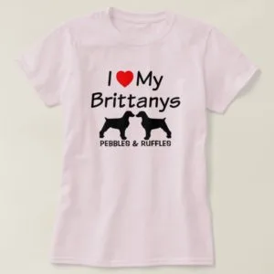 I Love My Two Brittany Dogs Shirt