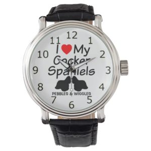 I Love My TWO Cocker Spaniels Wrist Watch