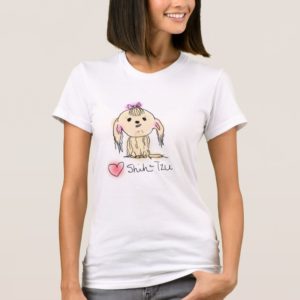 I Love Shih Tzu Hand Illustrated Doggie Doodle T-Shirt