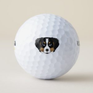 Illustration Bernese Mountain Dog Golf Balls