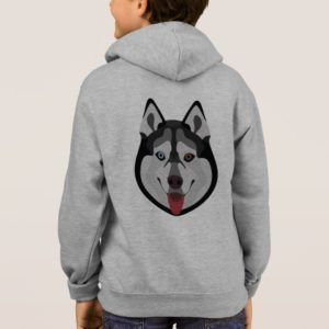 Illustration dogs face Siberian Husky Hoodie