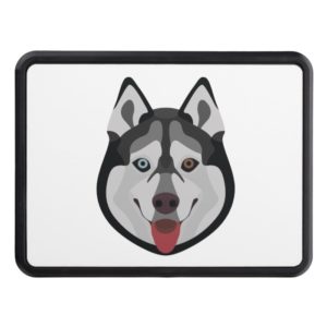 Illustration dogs face Siberian Husky Tow Hitch Cover