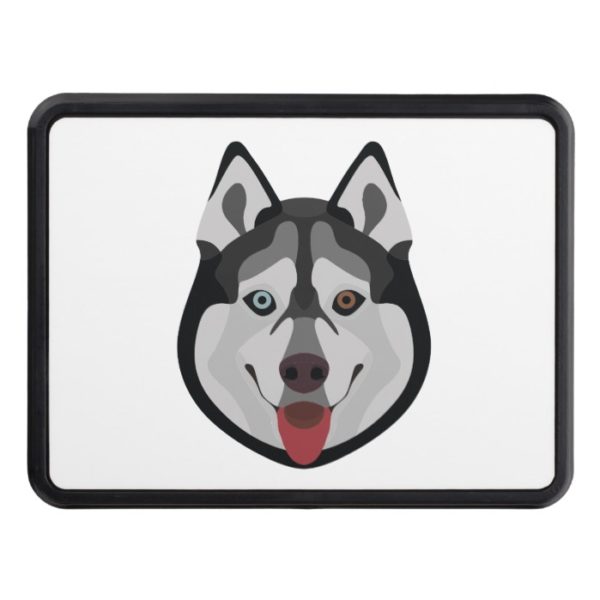 Illustration dogs face Siberian Husky Tow Hitch Cover