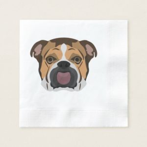 Illustration English Bulldog Paper Napkin