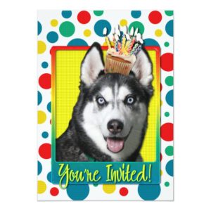 Invitation Cupcake - Siberian Husky