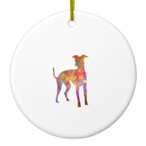 Italian Greyhound in watercolor Ceramic Ornament